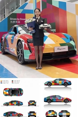 Rolo de vinil auto-aderente imprimível em cores douradas roxas brilhantes foscas para filme Tpu de embrulho de automóvel