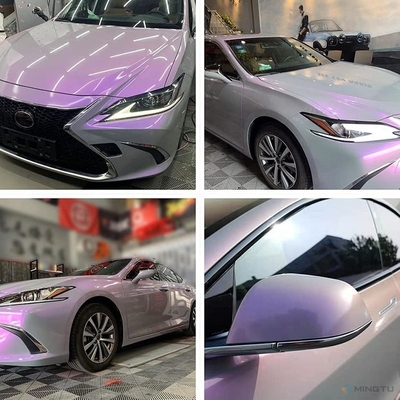 Transformação de veículo DIY Mingtu cinza para encantador roxo brilhante Cameleão Vinyl Wrap