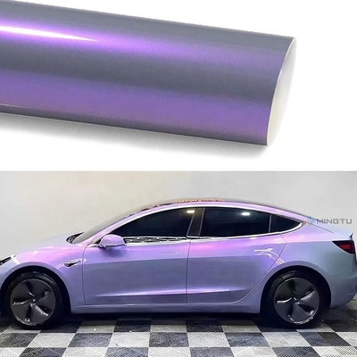 Adesivo removível Mingtu cinza a roxo Vinyl Wrap Gloss Car Wrap Vinyl Roll for Auto DIY Veículo Film